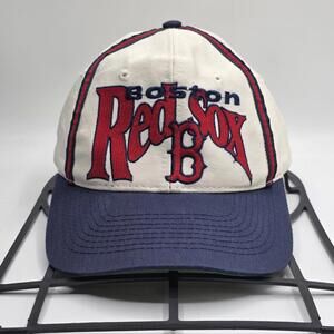 Vintage 93 The Game Boston Red Sox MLB Hat Cap Cream/Navy Red Stripes Snapback